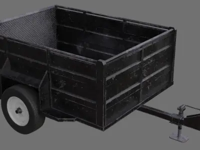Utility Trailer 1B Low-poly 3D model