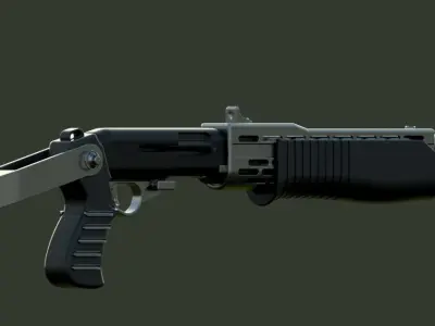 Franchi SPAS-12 shotgun 3D model 3D model