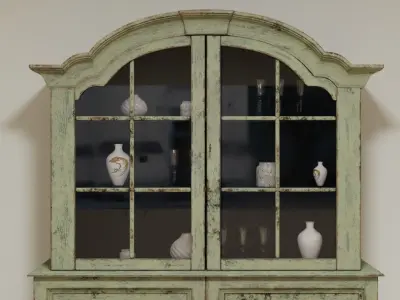 Old Furniture with layered paint Low-poly 3D model