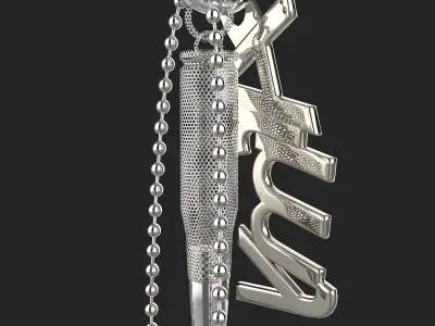 Army Key Tag Low-poly 3D model
