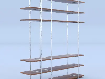 Bookcase Industrial 3D model