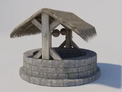 Medieval Well Low-poly 3D model get
