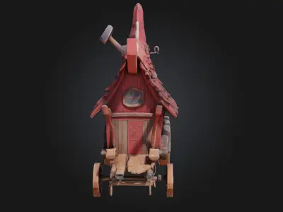 Wagon Cottage  A Cozy Retreat on Wheels 3D model