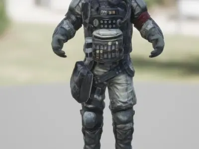 killzone FBX model soldier on table 3D model