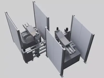 Automated elevator assembly conveyor belt equipment 3D model