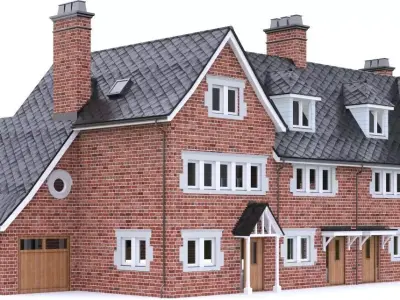 English Brick House 04 Low-poly 3D model