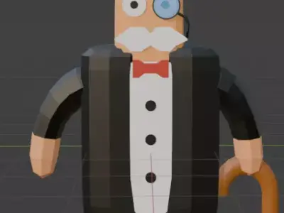 mr monopoly low poly Low-poly 3D model