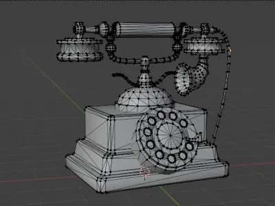 Vintage telephone Low-poly 3D model