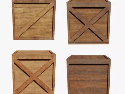 Wood Boxes Series Heavy Crates Cargo Lot1 Group2 3D model