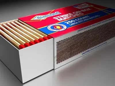 Match Box  Low-poly 3D model