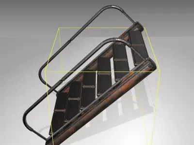 Futuristic Stairs - 19 - Rusty Textures Low-poly 3D model