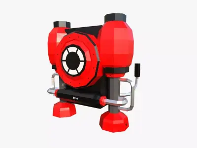 Jetpack Low Poly E02 - SciFi Character Design Low-poly 3D model