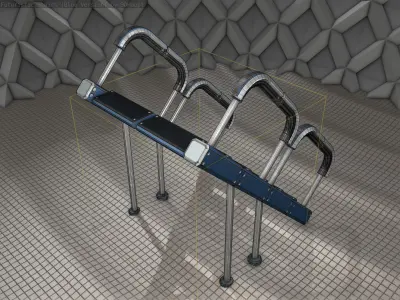 Sci-Fi Stairs - 28 - Blue Version Low-poly 3D model