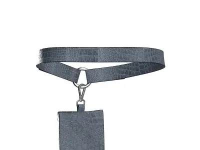 Blue Leather Pocket Belt 3D model