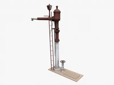 3D Railroad Water Pump  Low-poly 3D model