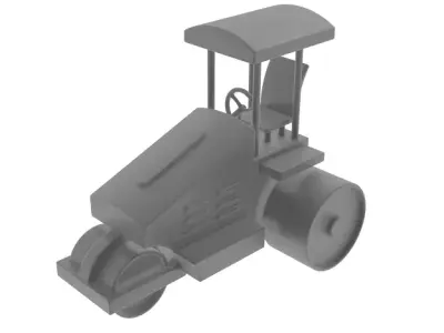 Road Roller Machine Low-poly 3D model