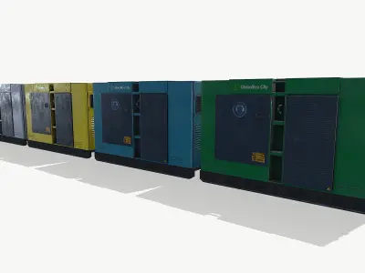 Diesel generators Low-poly 3D model