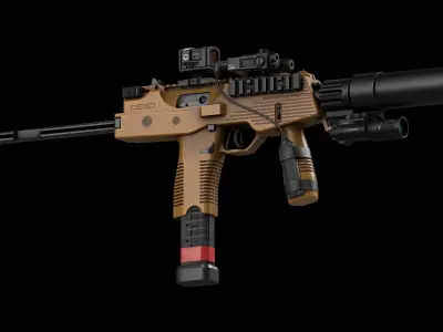 Brugger  Thomet MP9 V1 Low-poly 3D model