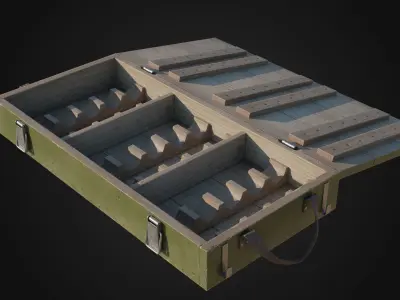 37mm WW1 Shell Box Low-poly 3D model