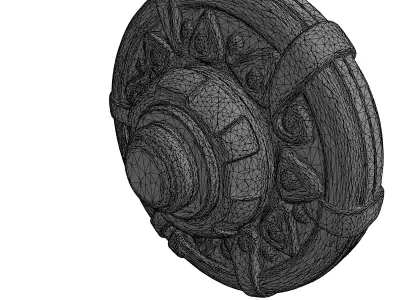 Rusty SciFi Ancient Mechanism Part Low-poly 3D model