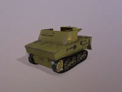 T13 Type 1 - WWII Tank Belgian Army Low-poly 3D model