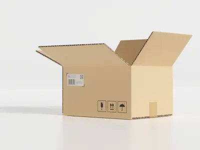 Brown Paper Box - Cardboard box Low-poly 3D model