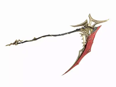 Magical weapon Golden Reape Scythe 3D model