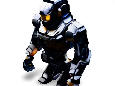 SciFi Heavy Combat Robot Mech Low-poly 3D model