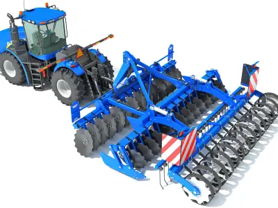 Tractor Seed Drill New Holland 3D model