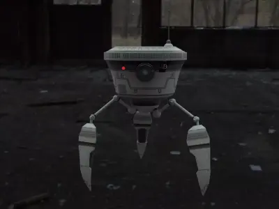 Little watchdog robot Free low-poly 3D model