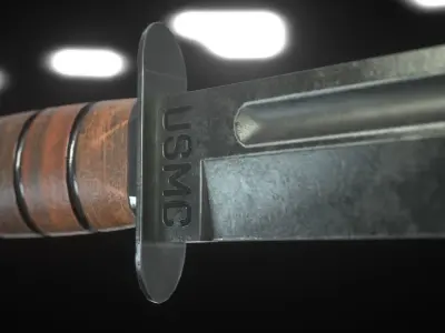 USMC Ka-Bar Knife Low-poly 3D model