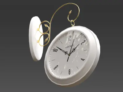 Double Sided Wall Clock v2 Low-poly 3D model