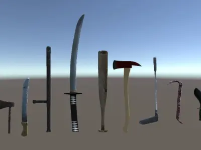 Melee Weapons Low-poly 3D model purchase