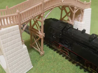 Wooden arched footbridge 1-87 FDM 3D print model