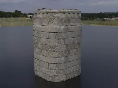 Castle Tower Low-poly 3D model