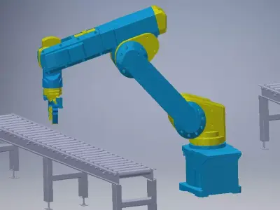 Robot arm 6 dof degrees of freedom Low-poly 3D model