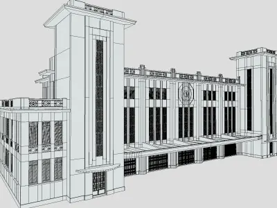 Railway Station Low-poly 3D model get