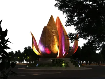 model 3d Bamboo Lotus Pavilion Free 3D model