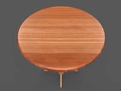 Wooden Dining Table Low-poly 3D model