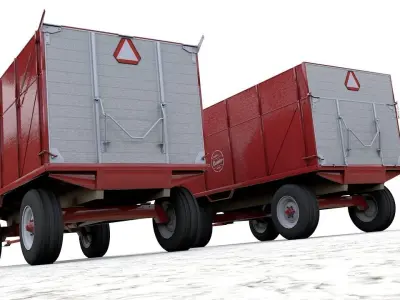 Heider Wooden Dump Wagons 3D model