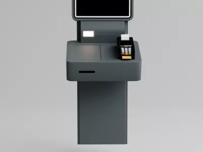 Self-Service Payment Kiosk 3D Model Free low-poly 3D model