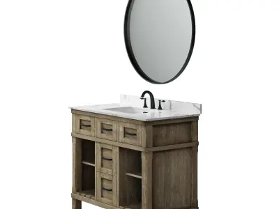 OVE Riverland 42 Antique Oak Vanity 3D model