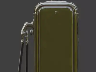 Retro-Futuristic Atompunk Gas Pump Low-poly 3D model
