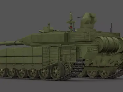 T 90AM Russian Main Battle Tank Low-poly 3D model