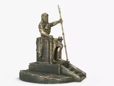 Poseidon PBR Low-poly 3D model