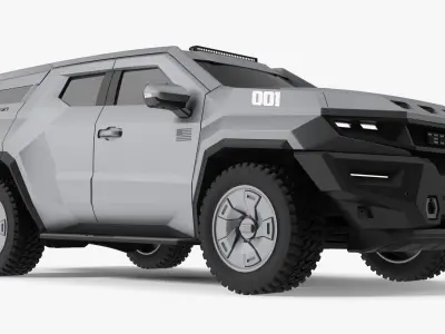 2023 Rezvani Vengeance Armored SUV Lights On 3D model
