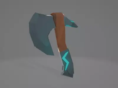 3d low poly simple ax Low-poly 3D model