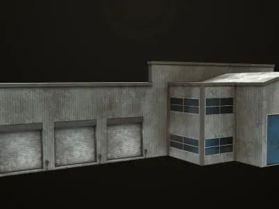 Old Dirty Garage with Interior All PBR Unity UE Textures Low-poly 3D model