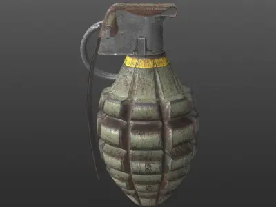 MK2 GRENADE Low-poly 3D model 4