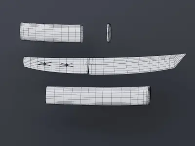 Tanto - knife Low-poly 3D model